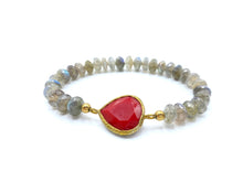 Load image into Gallery viewer, Beaded Red Stone Bracelet
